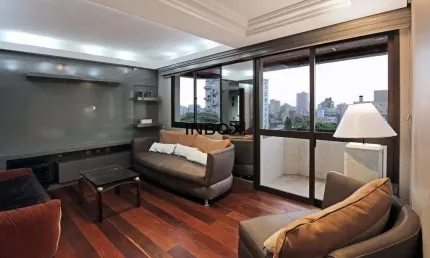 Magnífico apartamento 100% mobiliado de 3 dormitórios com uma suíte, 2 vagas cobertas, próximo ao Parcão, no bairro Mont Serrat!
