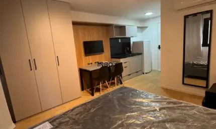 Apto STUDIO 25,20m2 MOBILIADO com 1 vaga, Boa Vista em Porto Alegre.