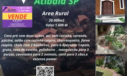 Chácara / sítio à venda na Rua Walter De Biasi, S/N, Ribeirão dos Porcos, Atibaia