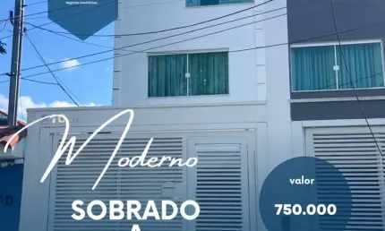 Sobrado para Venda em Santo André, Vila Pires, 3 dormitórios, 1 suíte, 2 banheiros, 2 vagas