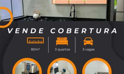 Cobertura para Venda em Santo André, Utinga, 3 dormitórios, 1 suíte, 4 banheiros, 3 vagas