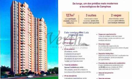 Apartamento com 3 quartos à venda na Rua Nuporanga, 98, Chácara da Barra, Campinas, 127 m2 por R$ 1.540.000