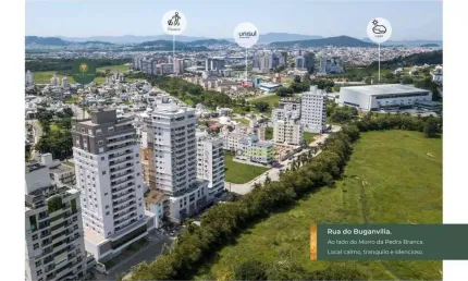 Apartamento com 2 dormitórios sendo 1 suíte à venda, 76 m² - pedra branca - palhoça/sc