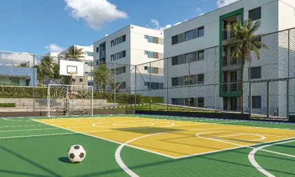 Apartamentos de 37m² a 48m² com 2 Quartos e Sacada com Churrasqueira em Condomínio Completo