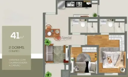 Apartamento de 41 metros na vila matilde, com 2 dormitórios.