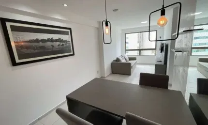 Lindo apto de frente para o mar na Av Boa Viagem, mobiliado e equipado, 2 qtos 1 ste, 1 vaga.