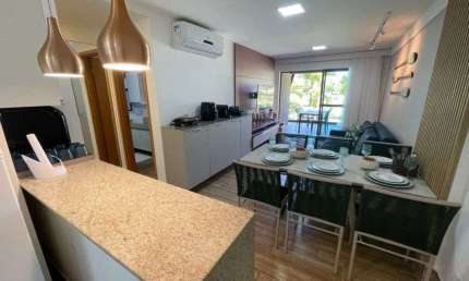 Lindo Apto térreo no Polinésia com piscina privativa, mobiliado e decorado.