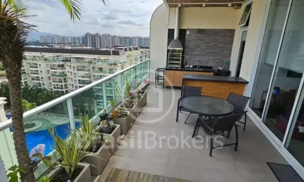 Barra da tijuca  - cond. le parc resort - cobertura com vista incrível