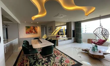 Aluguel de apartamento 2 suítes, com closet e hidromassagem, decorado e mobiliado.125m2. Vista mar, andar alto no Jardim Apipema. 1 vaga. Ótimo!