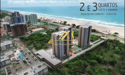 Vog Amado, apartamento 3 quartos, 1 suíte com varanda em Ilhéus, na Praia dos Milionários! Total infraestrutura de lazer em frente ao mar! Incrível