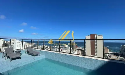 House pituba, studio 24,50 m2  nascente, a 650m da praia. localizado na rua amazonas, rooftop com piscina vista mar, academia! infra total!
