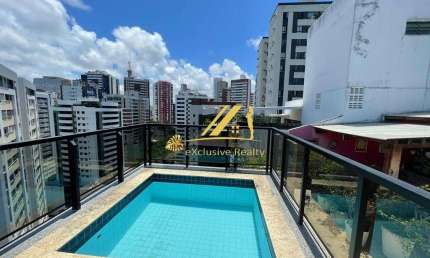 Cobertura linear no melhor da Pituba. 198m2, 3 quartos, sendo 2 suítes, lavabo, piscina e dependência completa.