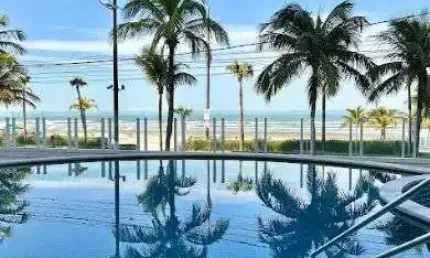 Apartamento com vista mar, 1 quarto sendo suíte, 53m² praia grande