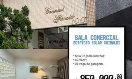 SC579 - Edifício Solar Grimaldi sala comercial em Balneário Camboriú