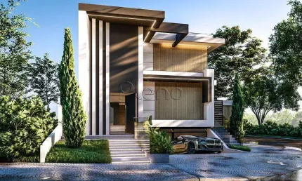 Sobrado à venda em paulínia, parque brasil 500, com 3 suítes, com 326 m², santorini residencial club