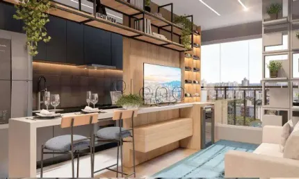 Flat à venda em campinas, parque rural fazenda santa cândida, com 1 suíte, com 35 m²