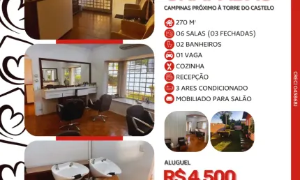Alugo Salão de Cabelereiro e Esmalteria montada no Jardim Chapadão em Campinas - SP