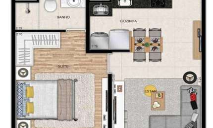 Apartamento com 1 quarto à venda na Rua Guarapuava, Mooca, São Paulo