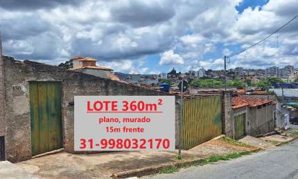 Lote/Terreno 360m2, plano, murado, Milionários (Barreiro) - Belo Horizonte - MG