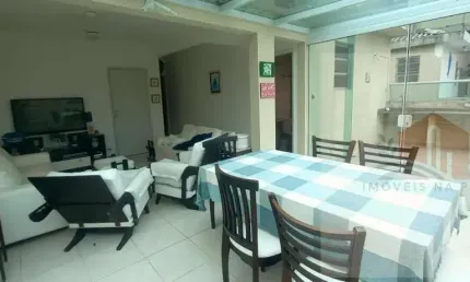 Cobertura penthouse 3 dormitórios churrasqueira 1 vaga lado praia na Enseada