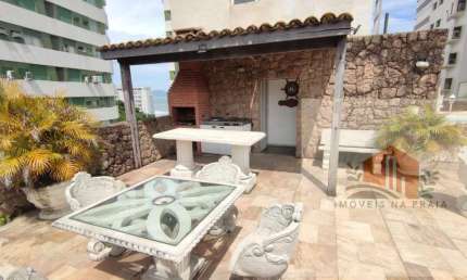 Cobertura duplex com 3 suítes piscina churrasqueira 1 vaga prédio frente ao mar com vista nas Astúrias