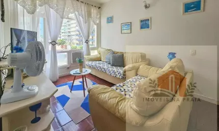 Apartamento com 2 dormitórios lado praia 1 vaga na Enseada - Tortugas