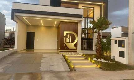 Casa NOVA com 3 dormitórios 1 suíte, 147m² à venda por R$ 1.030.000,00 - Condomínio Villagio Wanel  - Sorocaba – SP.