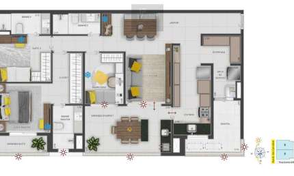 Patriani Vitra , Apartamento 3 dormitórios sendo  2 Suítes