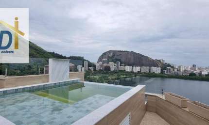 Cobertura cinematográfica, Lagoa, 550 m², - 4 suítes- duplex- 3 vagas