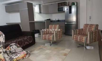 Duplex mobiliado, 2 Dormitórios, 2 Banheiros, Sacada com Churrasqueira, Box Gara