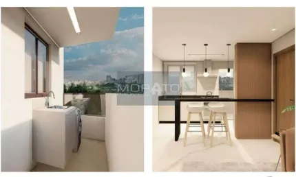 Apartamentos 2 Quartos, 1 Suíte e 1 Vaga de Garagem no Bairro Santa Branca