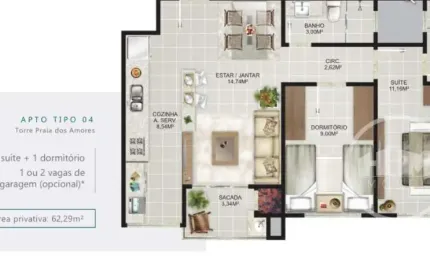 Apartamento com 2 quartos à venda na Avenida do Estado Dalmo Vieira, 165, Praia dos Amores, Balneário Camboriú por R$ 1.306.000