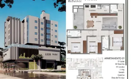 Apartamento com 2 quartos à venda na Avenida Palestina, 1020, Nações, Balneário Camboriú por R$ 881.367