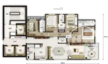 Apartamento com 4 quartos à venda na Avenida Segunda Avenida, 1, Meia Praia, Itapema por R$ 1.695.000