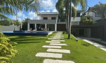 Casa em condomínio para locação em camaçari, busca vida, 4 dormitórios, 4 suítes, 6 banheiros, 8 vagas