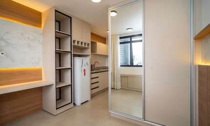 ✨ Studio Mobiliado para Locação no Elysia Collective Living – Centro de Curitiba | 18,14m² | Completo e Moderno