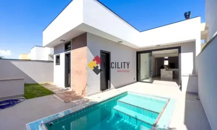 Casa em condomínio fechado com 3 quartos à venda na Avenida Doutor João Caio Silva, 920, Parque Brasil 500, Paulínia, 170 m2 por R$ 1.400.000