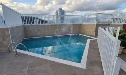 Cobertura duplex com piscina, churrasqueira - Canal 3 Santos
