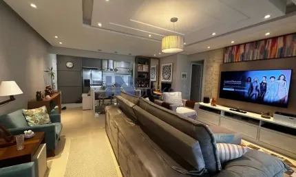 Apartamento alto padrão à venda no Premiatto Residence Club, 100 m2, 2 suítes, varanda gourmet, 2 vagas cobertas, vista livre, andar alto.