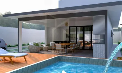Casa na praia para locação em caraguatatuba, portal da fazendinha, 4 dormitórios, 1 suíte, 3 banheiros, 5 vagas