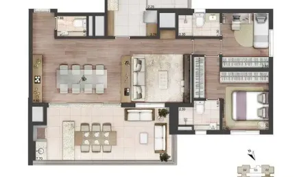 Apartamento para venda. Com 113 metros quadrados e 3 quartos em Santo Amaro - São Paulo - SP.