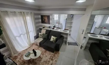 Apartamento para venda em praia grande, tupi, 1 dormitório, 1 banheiro, 1 vaga