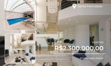 Casa em condomínio fechado com 5 quartos à venda na Rua Saturnino Miranda, 315, Santa Felicidade, Curitiba por R$ 2.300.000