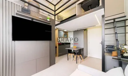 Studio com 1 dormitório à venda, 22 m² - mossunguê - curitiba/pr