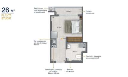 Apartamento à venda, 1 quarto, 1 suíte, Ipiranga - São Paulo/SP