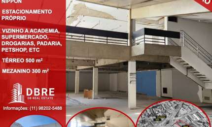 Loja Comercial com 800 m² na Praça Nippon | Pé-Direito Duplo | Estacionamento | Alto Fluxo