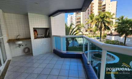 Apartamento à venda na Riviera de São Lourenço | 3 dormitórios sendo 1 suíte - Mobiliado - 2 Vagas de garagem - 126m²  Área Útil | Varanda Gourmet