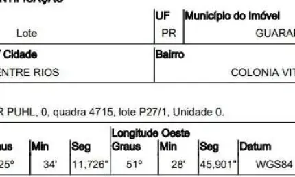 Oportunidade única em guarapuava - pr | tipo: terreno | negociação: venda direta online  | situação: imóvel