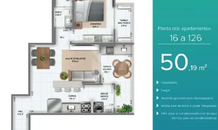 Apartamento com 1 quarto à venda na Vila Mirim, Praia Grande 