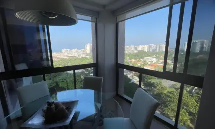 Barra da Tijuca Mediterrâneo Apartamento Mobiliado com 4 Quartos para alugar, 140m² - Barra da Tijuca